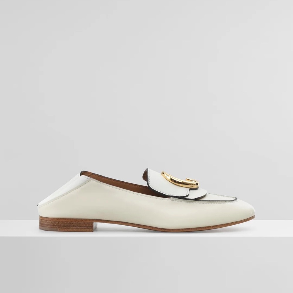 Chloe C Metal Logo Convertible Leather Loafers - Picture 2 of 10